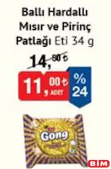 ETİ GONG BALLI HARDALLI MISIR VE PİRİNÇ PATLAĞI 34 G ETİ GONG BALLI HARDALLI MISIR VE PİRİNÇ PATLAĞI 34 G